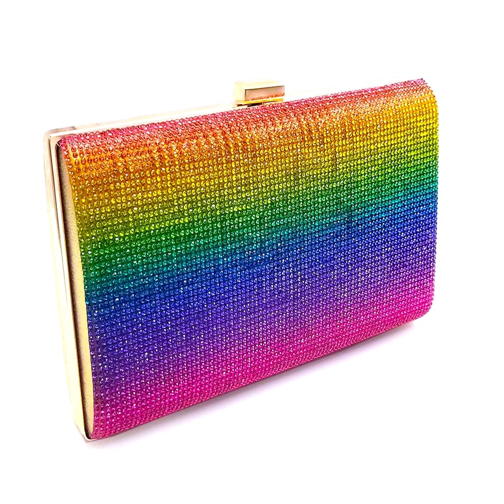 Bling Rectangle Evening Clutch Crossbody Bag